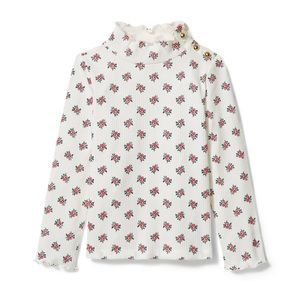 Janie and Jack Rose Ribbed Turtle Neck